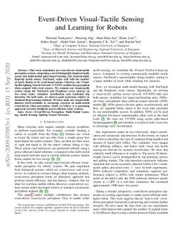 Event-Driven Visual-Tactile Sensing and Learning for Robots