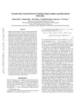 Second-order Neural Network Training Using Complex-step Directional
  Derivative