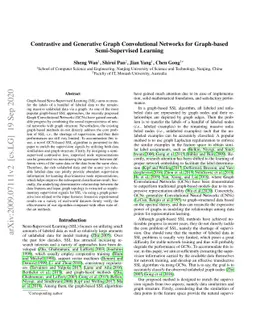 Contrastive and Generative Graph Convolutional Networks for Graph-based
  Semi-Supervised Learning