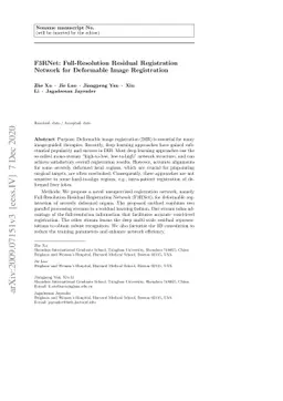 F3RNet: Full-Resolution Residual Registration Network for Deformable
  Image Registration