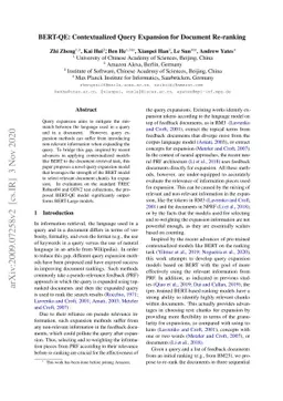 BERT-QE: Contextualized Query Expansion for Document Re-ranking