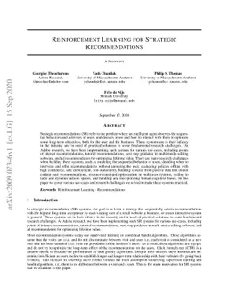 Reinforcement Learning for Strategic Recommendations