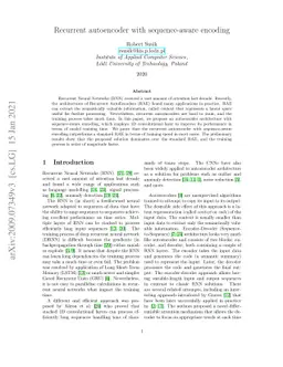 Recurrent autoencoder with sequence-aware encoding