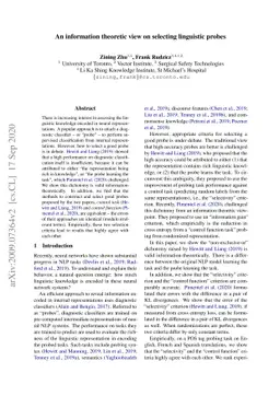 An information theoretic view on selecting linguistic probes