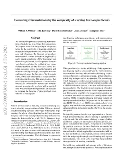 Evaluating representations by the complexity of learning low-loss
  predictors