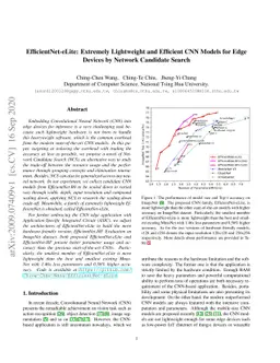 EfficientNet-eLite: Extremely Lightweight and Efficient CNN Models for
  Edge Devices by Network Candidate Search