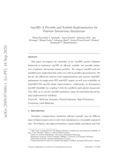 tinyMD: A Portable and Scalable Implementation for Pairwise Interactions
  Simulations