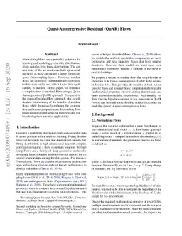 Quasi-Autoregressive Residual (QuAR) Flows