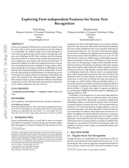 Exploring Font-independent Features for Scene Text Recognition