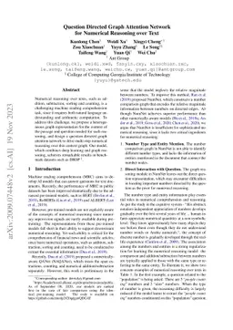 Question Directed Graph Attention Network for Numerical Reasoning over
  Text