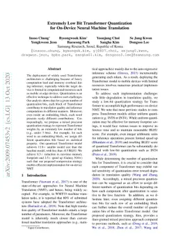 Extremely Low Bit Transformer Quantization for On-Device Neural Machine
  Translation