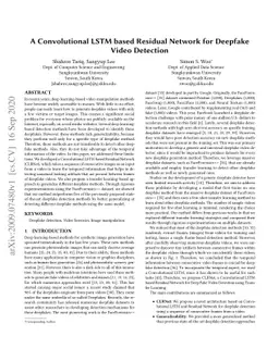 A Convolutional LSTM based Residual Network for Deepfake Video Detection