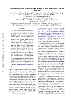 Minimize Exposure Bias of Seq2Seq Models in Joint Entity and Relation
  Extraction