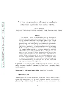 A review on asymptotic inference in stochastic differential equations
  with mixed-effects
