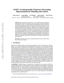 MATS: An Interpretable Trajectory Forecasting Representation for
  Planning and Control