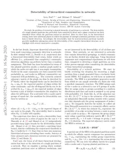 Detectability of hierarchical communities in networks