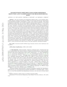 Grassmannian diffusion maps based dimension reduction and classification
  for high-dimensional data