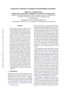 Group-wise Contrastive Learning for Neural Dialogue Generation
