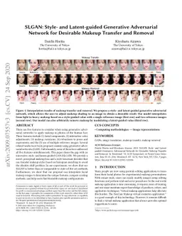SLGAN: Style- and Latent-guided Generative Adversarial Network for
  Desirable Makeup Transfer and Removal