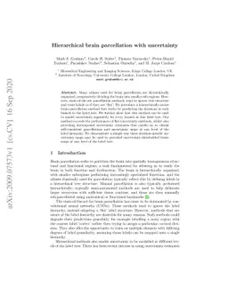 Hierarchical brain parcellation with uncertainty