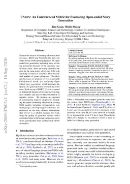 UNION: An Unreferenced Metric for Evaluating Open-ended Story Generation