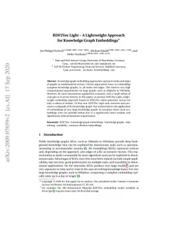 RDF2Vec Light -- A Lightweight Approach for Knowledge Graph Embeddings