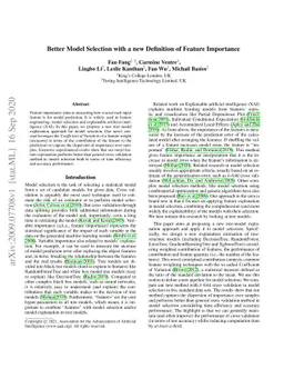 Better Model Selection with a new Definition of Feature Importance