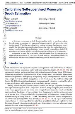 Calibrating Self-supervised Monocular Depth Estimation