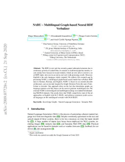 NABU $\mathrm{-}$ Multilingual Graph-based Neural RDF Verbalizer