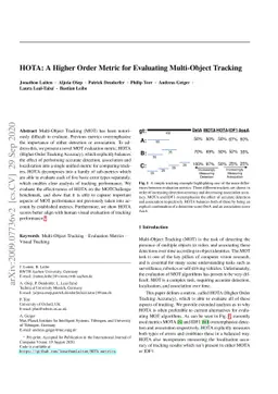 HOTA: A Higher Order Metric for Evaluating Multi-Object Tracking