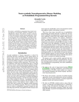 Neuro-symbolic Neurodegenerative Disease Modeling as Probabilistic
  Programmed Deep Kernels