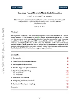 Improved Neural Network Monte Carlo Simulation