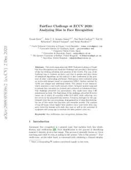 FairFace Challenge at ECCV 2020: Analyzing Bias in Face Recognition