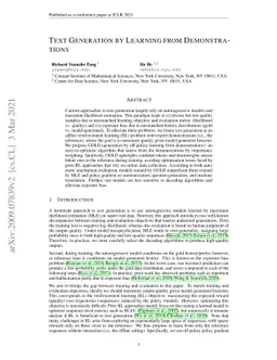 Text Generation by Learning from Demonstrations