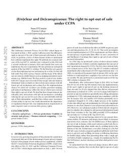 (Un)clear and (In)conspicuous: The right to opt-out of sale under CCPA