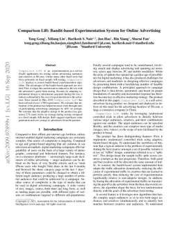 Comparison Lift: Bandit-based Experimentation System for Online
  Advertising
