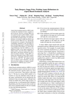 Tasty Burgers, Soggy Fries: Probing Aspect Robustness in Aspect-Based
  Sentiment Analysis