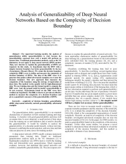 Analysis of Generalizability of Deep Neural Networks Based on the
  Complexity of Decision Boundary