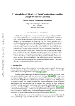 A Network-Based High-Level Data Classification Algorithm Using
  Betweenness Centrality