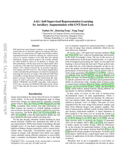 AAG: Self-Supervised Representation Learning by Auxiliary Augmentation
  with GNT-Xent Loss