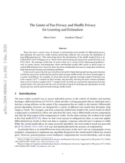 The Limits of Pan Privacy and Shuffle Privacy for Learning and
  Estimation
