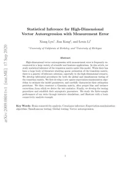 Statistical Inference for High-Dimensional Vector Autoregression with
  Measurement Error