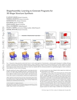 ShapeAssembly: Learning to Generate Programs for 3D Shape Structure
  Synthesis