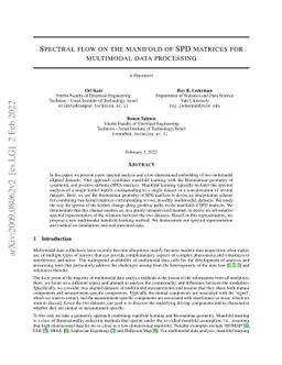 Spectral Flow on the Manifold of SPD Matrices for Multimodal Data
  Processing
