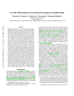 FLAME: Differentially Private Federated Learning in the Shuffle Model