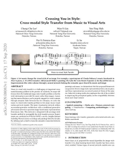 Crossing You in Style: Cross-modal Style Transfer from Music to Visual
  Arts