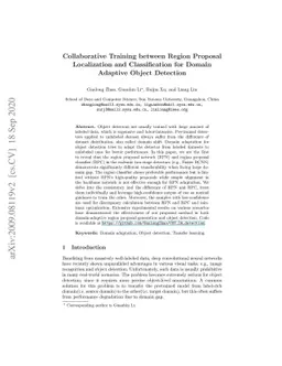 Collaborative Training between Region Proposal Localization and
  Classification for Domain Adaptive Object Detection