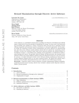 Reward Maximisation through Discrete Active Inference