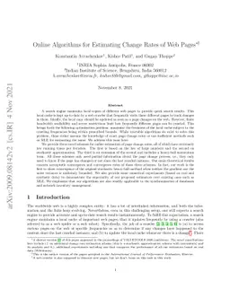 Online Algorithms for Estimating Change Rates of Web Pages