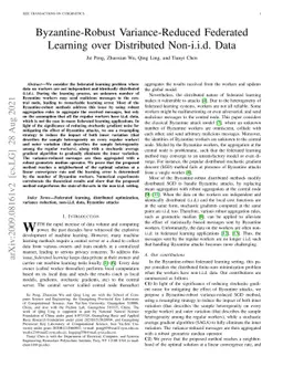 Byzantine-Robust Variance-Reduced Federated Learning over Distributed
  Non-i.i.d. Data
